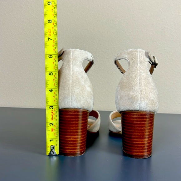 Soludos Braded Ankle Strap Beige/Cream Suede Faux Wood Heel Sandals - Si… - Picture 4 of 7